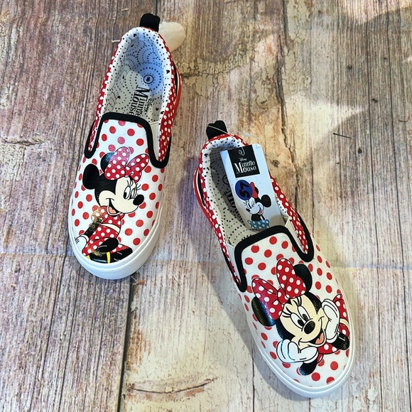 Disney • Girls Minnie Mouse Polkadot Slip on Sneakers • Sz 3 • NWT! - Picture 7 of 9